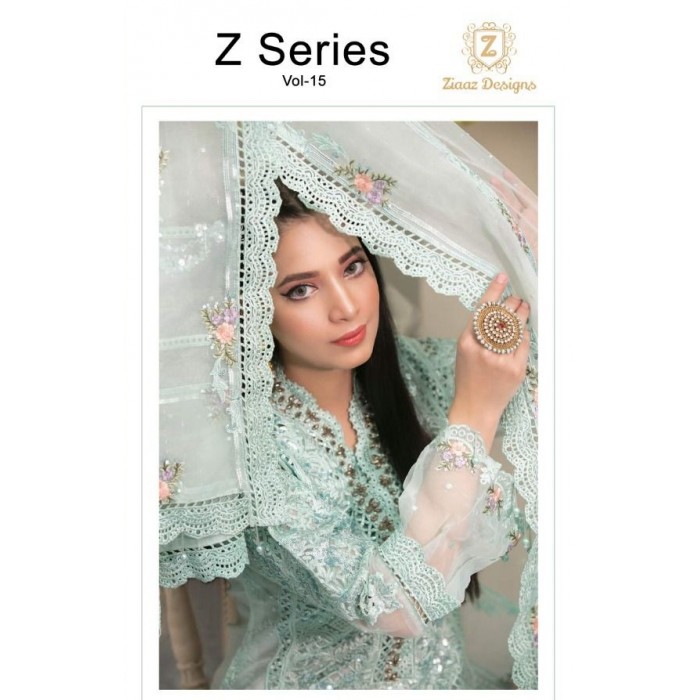 Ziaaz Z Series Vol 15 Organza Cutwork Pearl Pakistani Salwar Suits